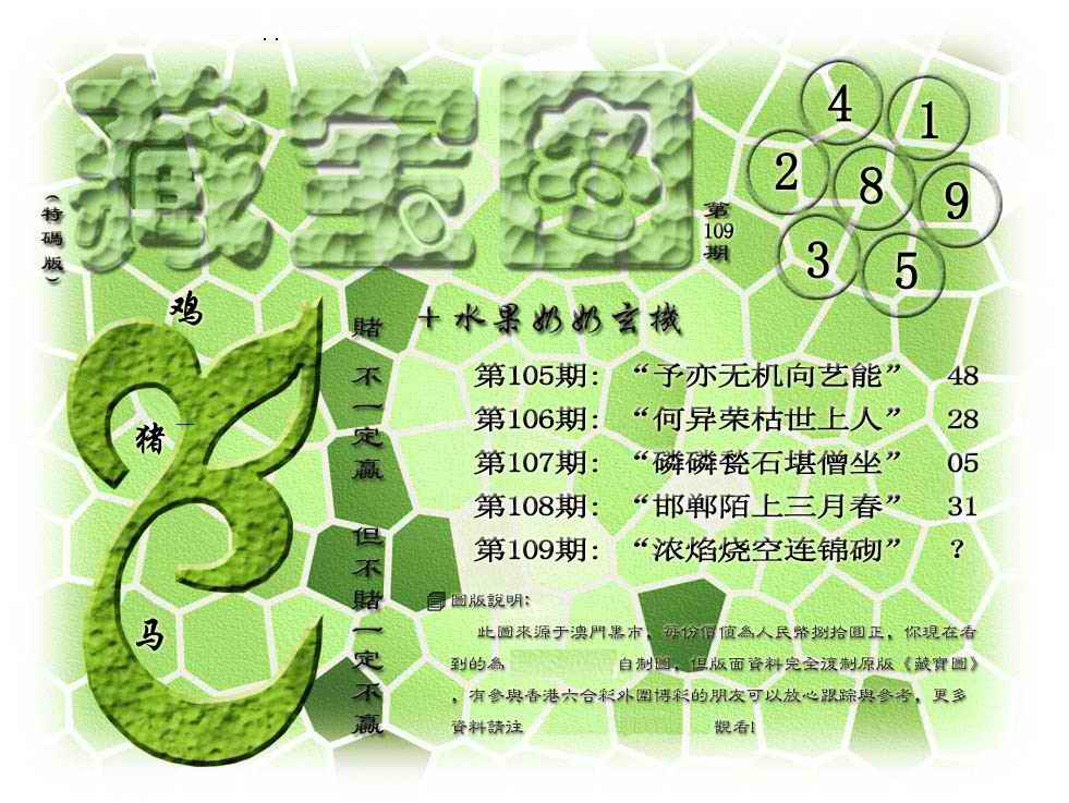 藏宝图(正版) 第109期