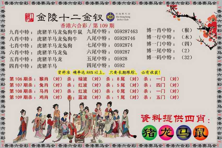 金陵十二金叉 第109期