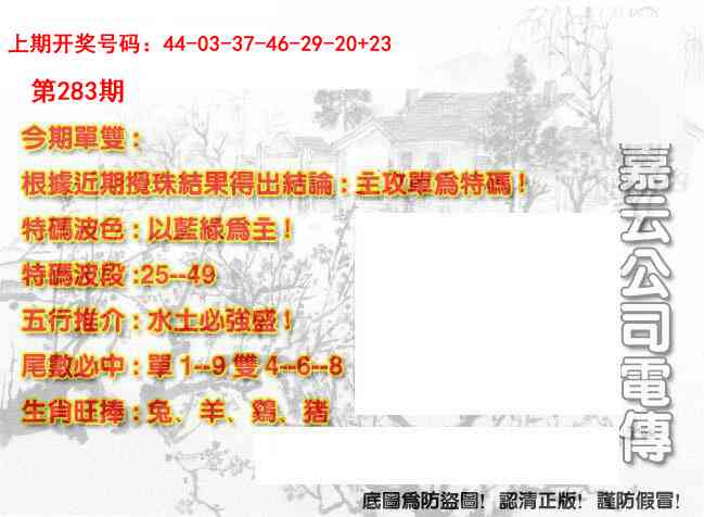 嘉云公司电传 第283期