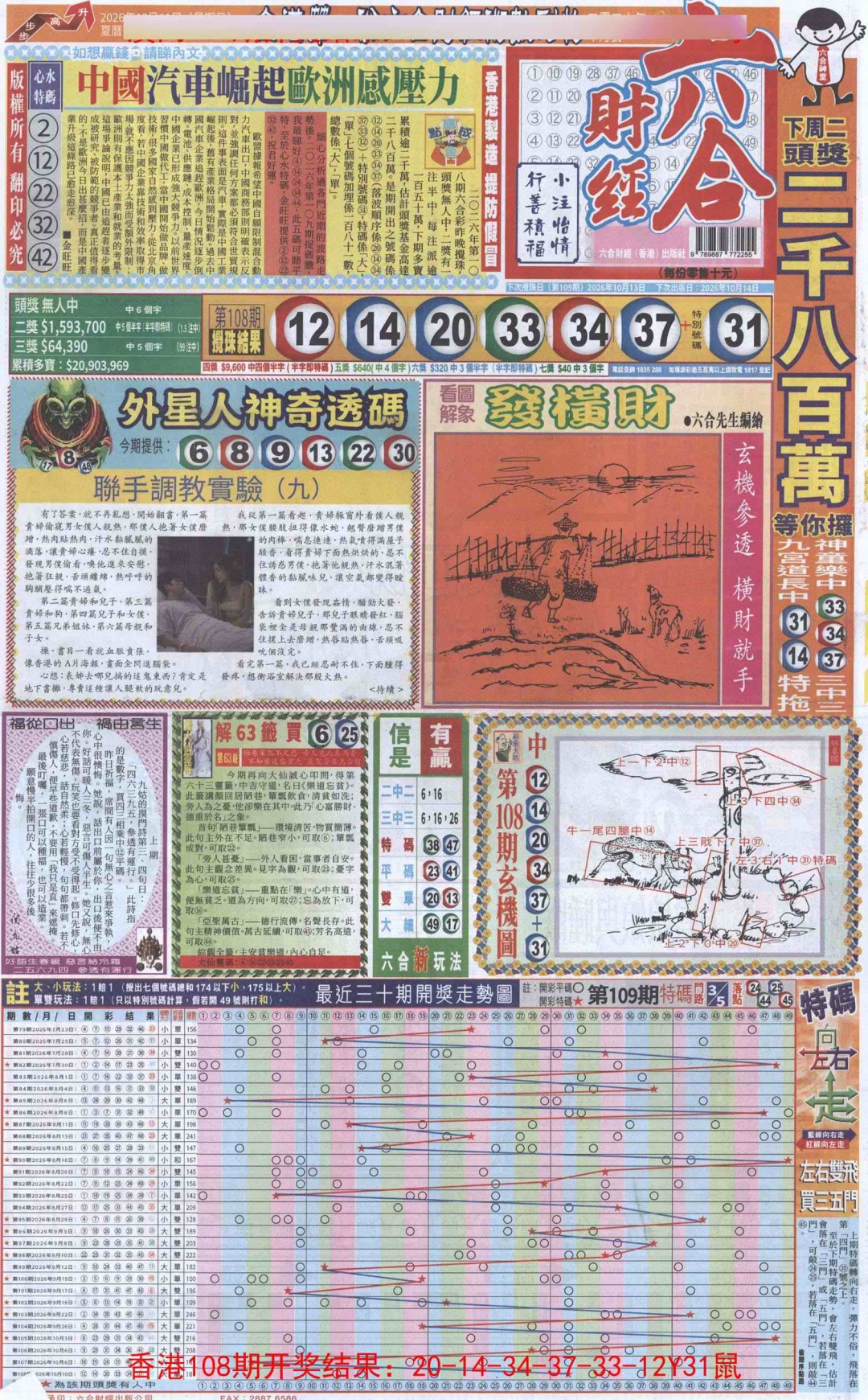 六合财经A加大版 第108期