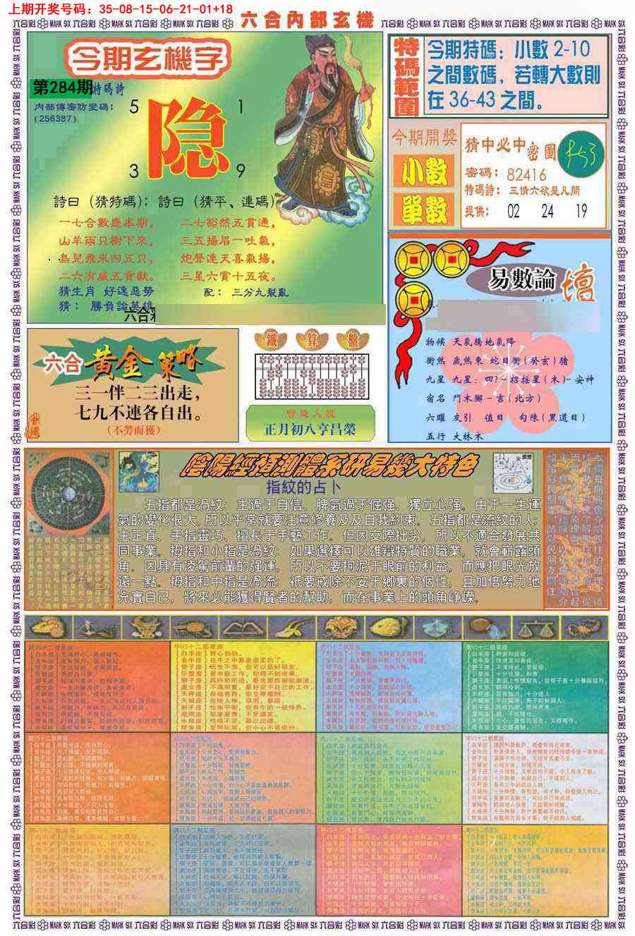 (新版)内部玄机B 第284期
