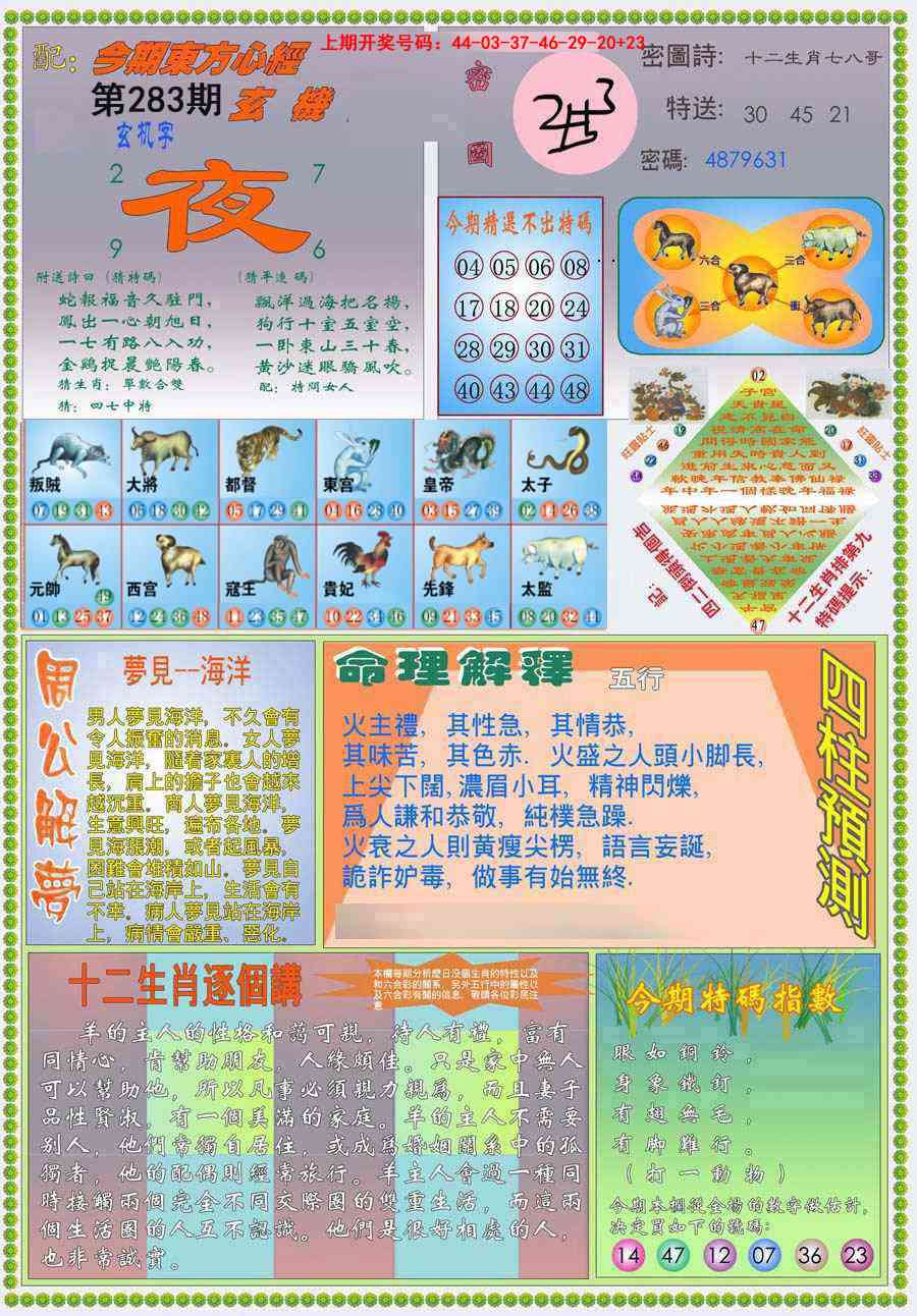 (新版)东方心经B 第283期
