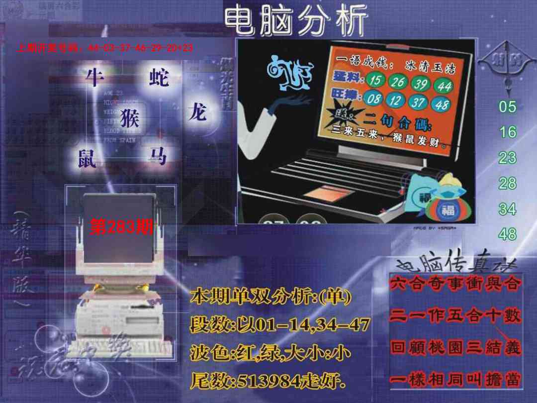 正版电脑分析贴士報 第283期