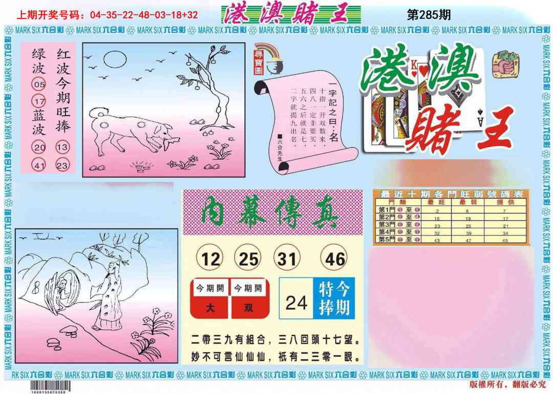 港澳赌王A 第284期