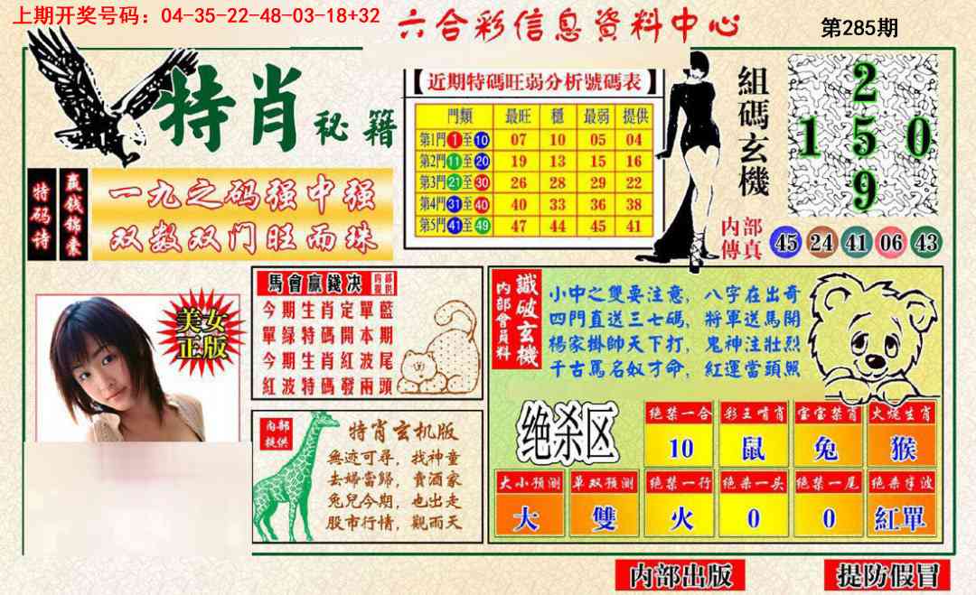 特肖秘籍 第285期