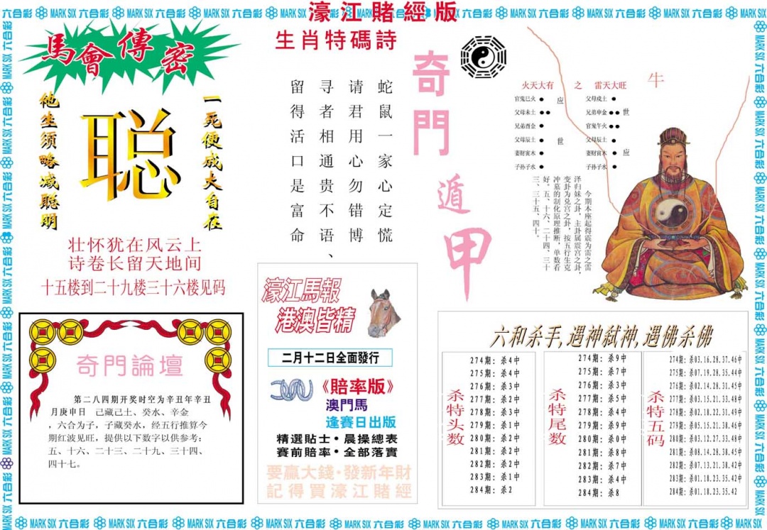 濠江赌经B 第284期