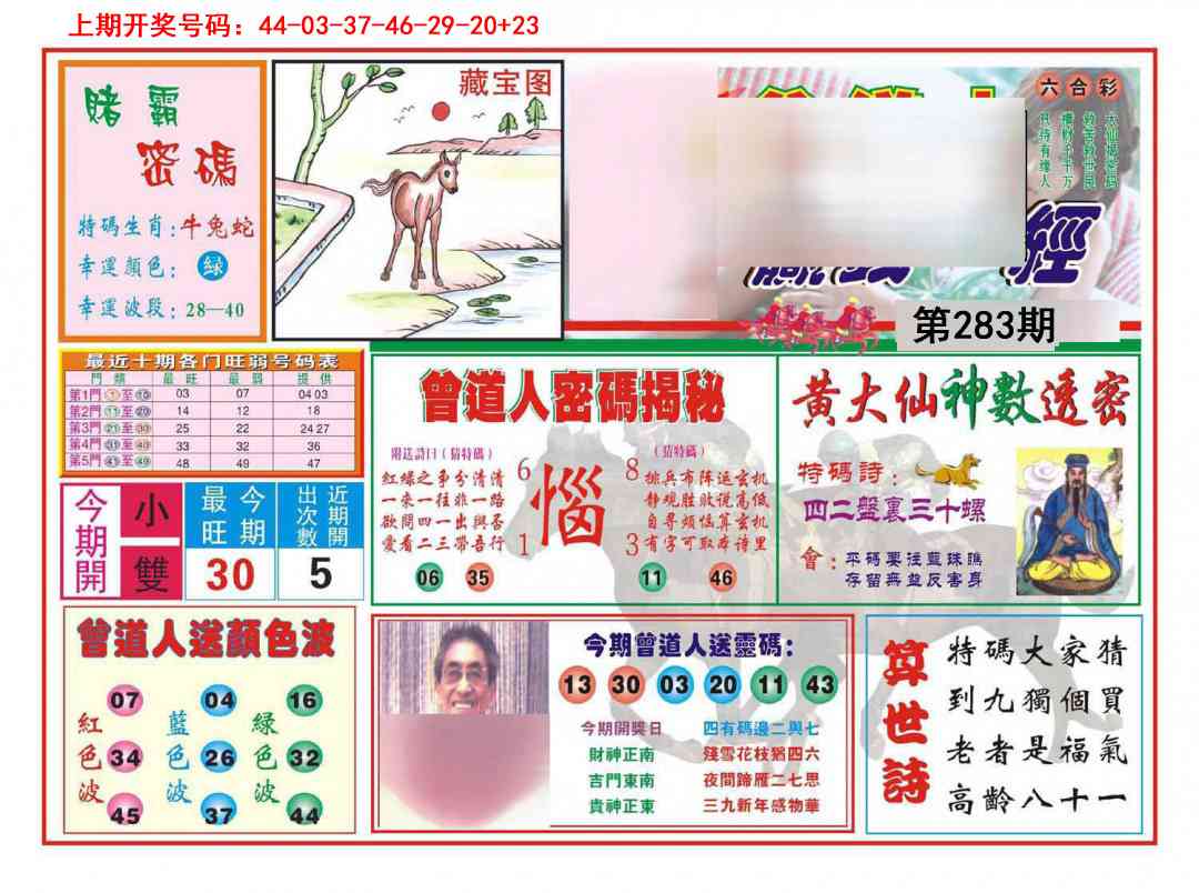 赢钱一经 第283期