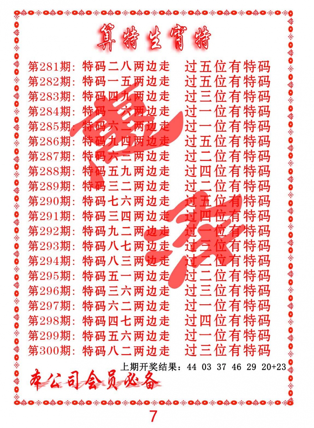 算特生肖诗 第283期