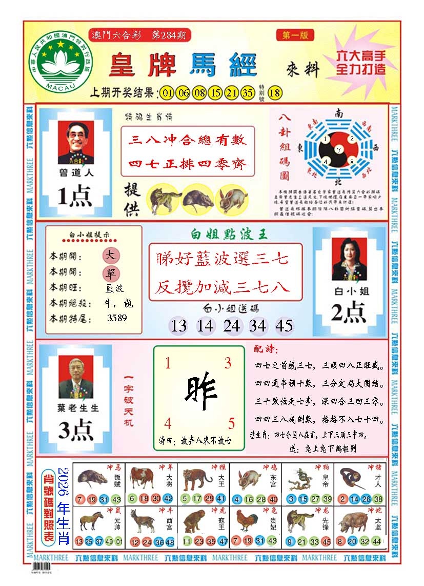 皇版马经A 第284期