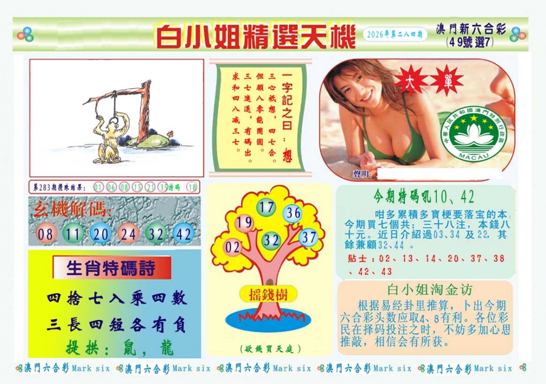 白小姐精选玄机A 第284期