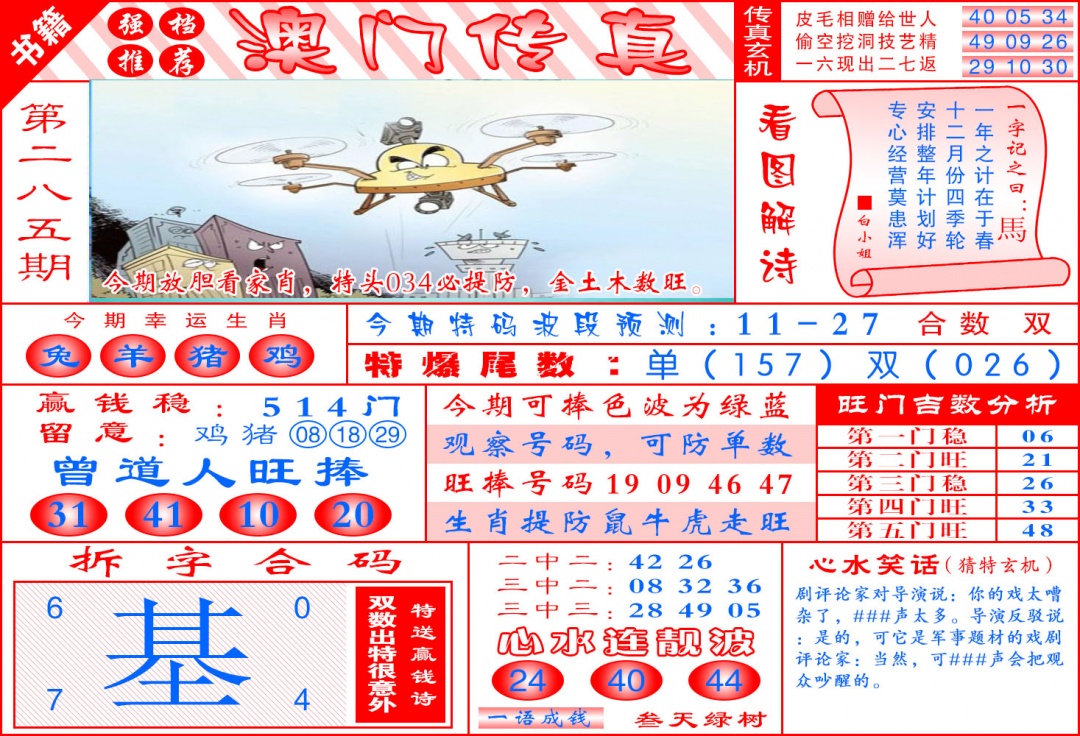澳门传真玄机 第285期