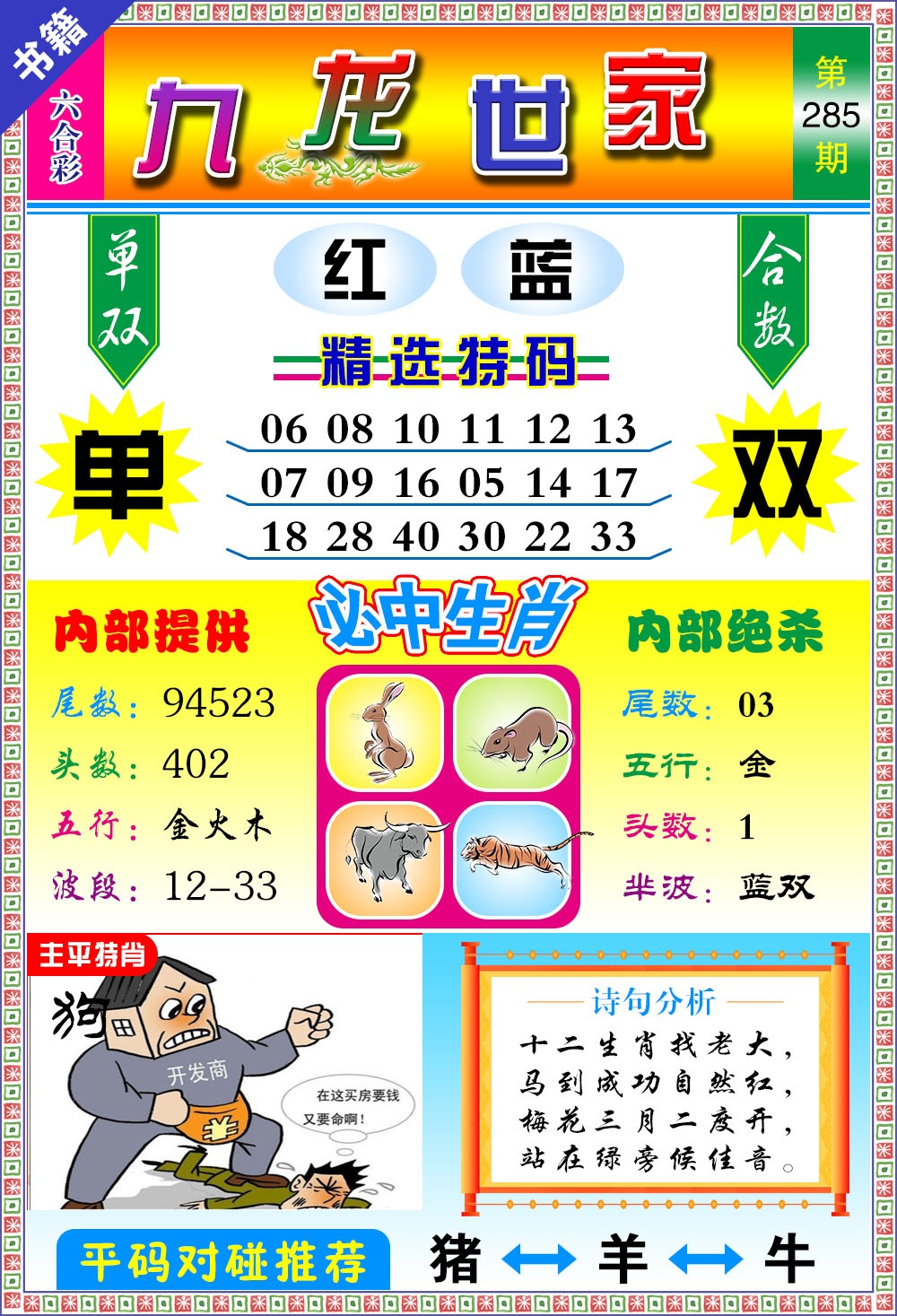 澳门九龙宝典 第285期