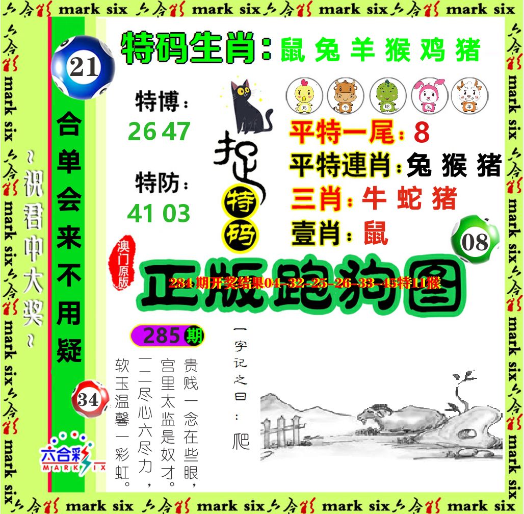 正版跑狗图 第285期