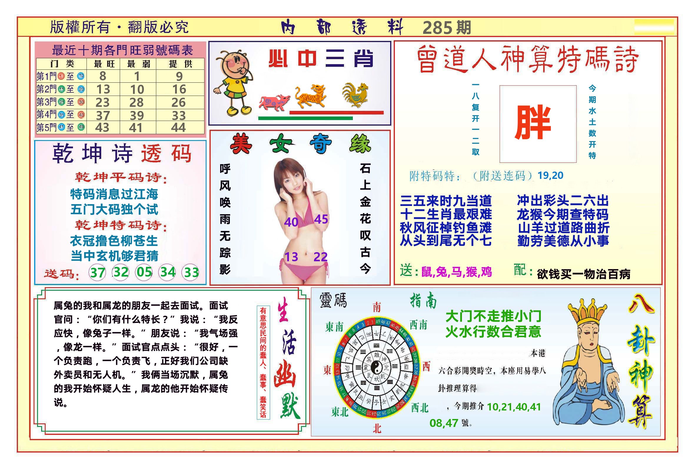 澳门内部透料B 第284期