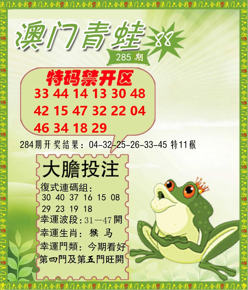 青蛙系列88 第285期