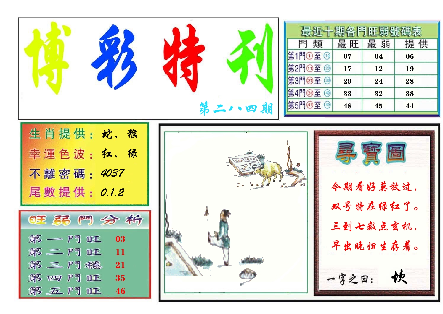 博彩特刊 第285期