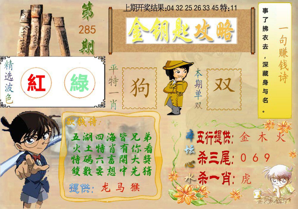 《金钥匙攻略》 第285期