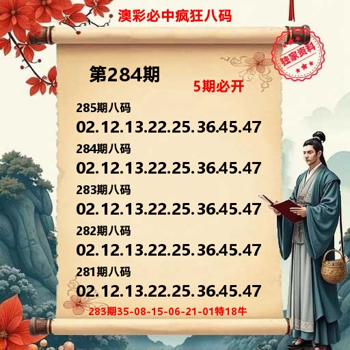 澳彩必中疯狂八码 第283期