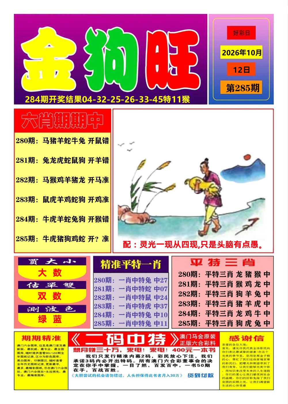 澳门金狗旺A 第284期