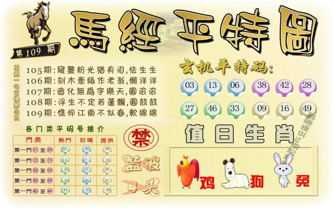 马经平特图（荐） 第109期