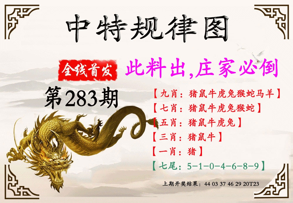 中特规律图 第283期