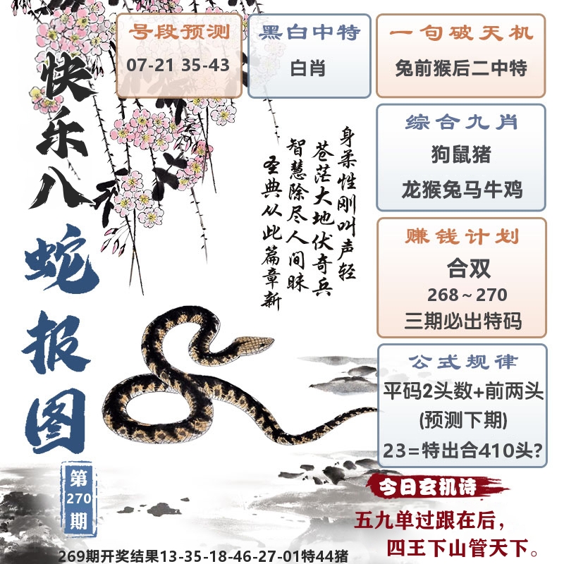 快乐八蛇报图 第270期