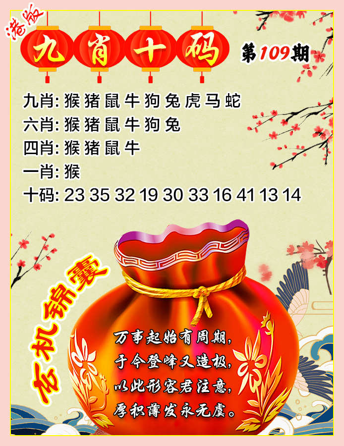 九肖十码 第108期