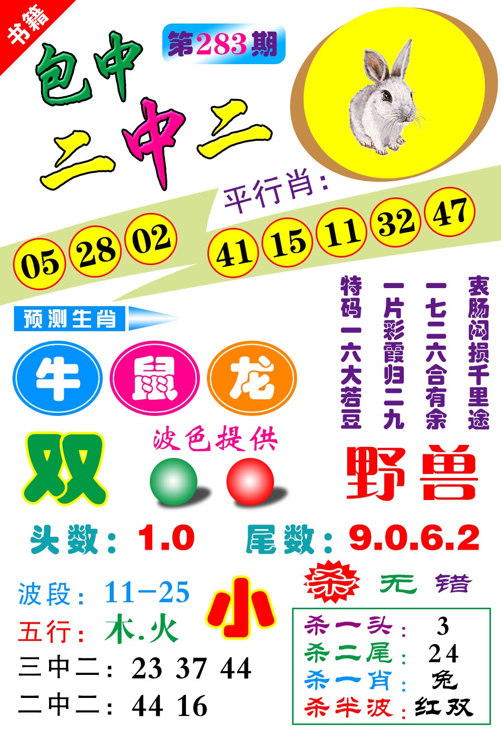 澳门预测生肖 第283期