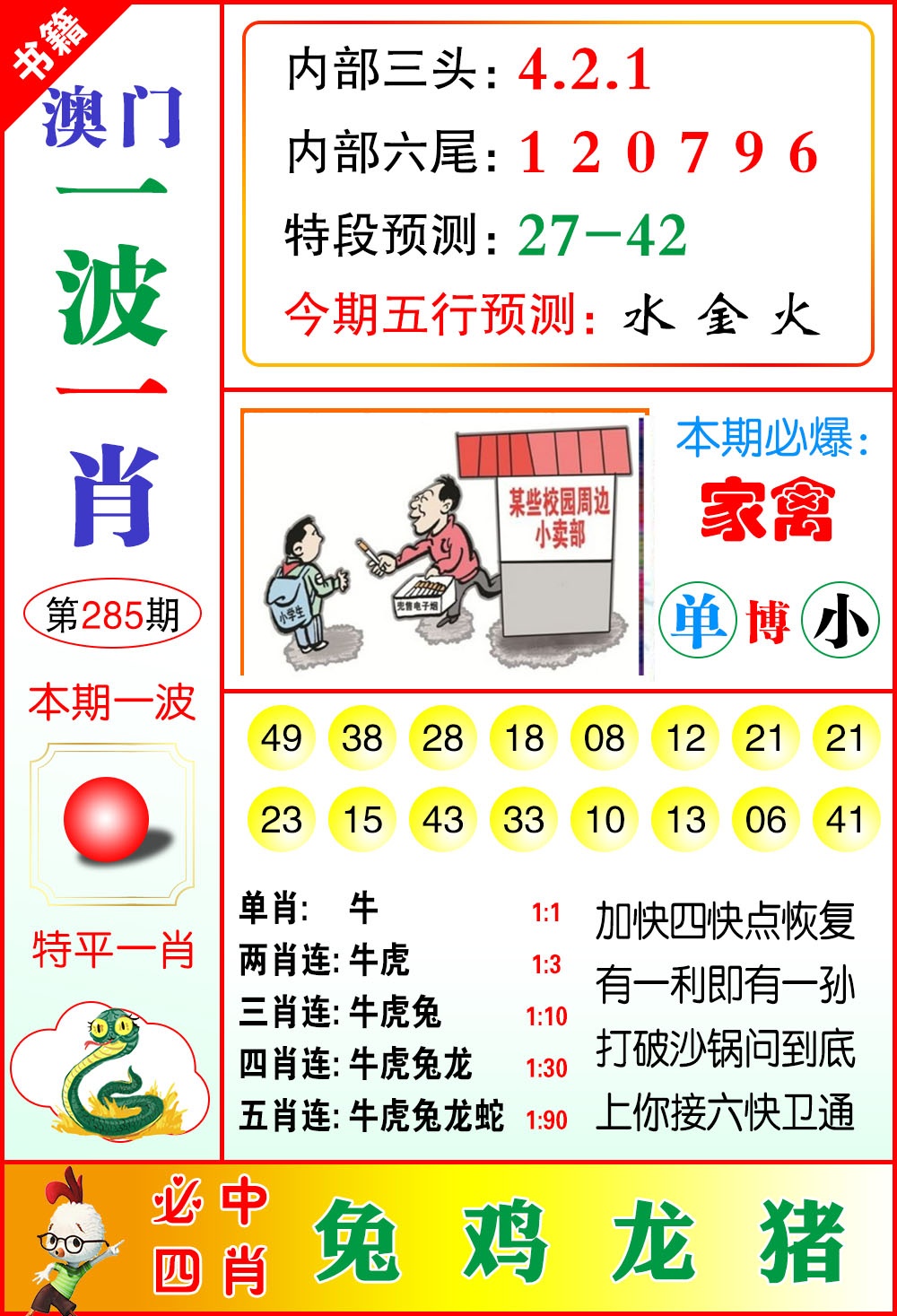 澳门一波一肖 第284期