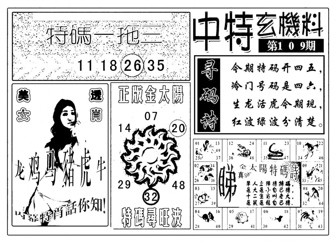 中特玄机料(新图) 第109期