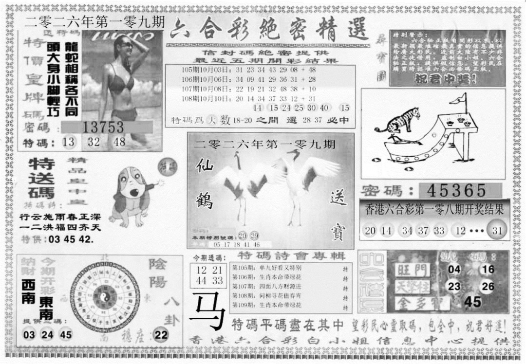 白姐绝密精选A 第108期