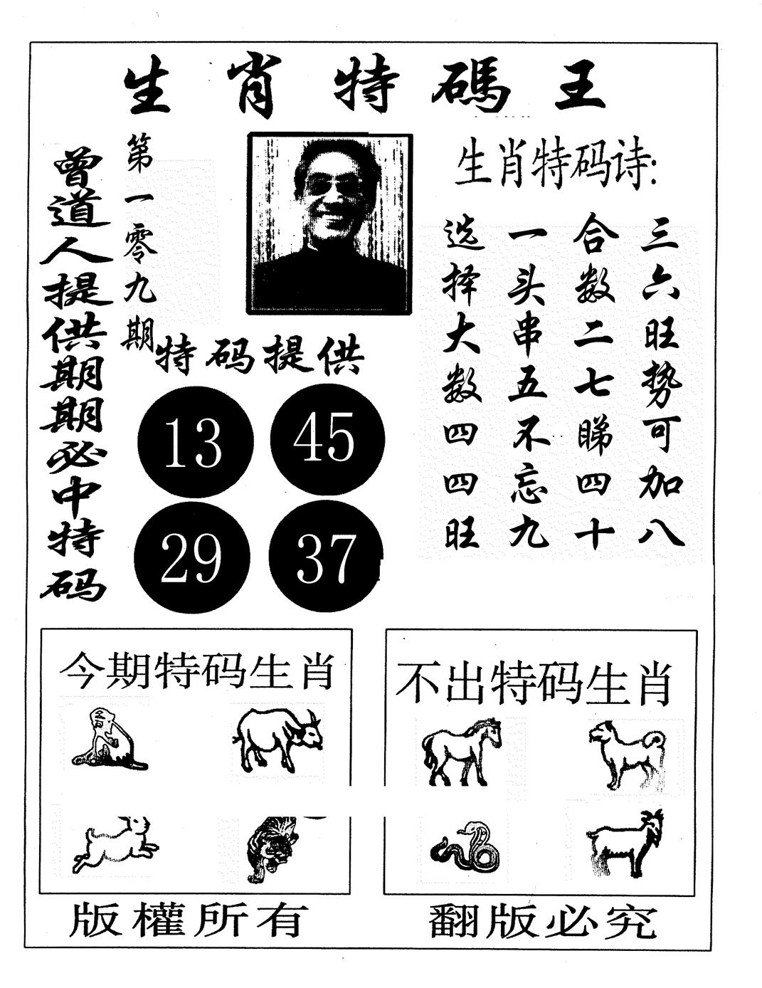 另生肖特码王 第109期