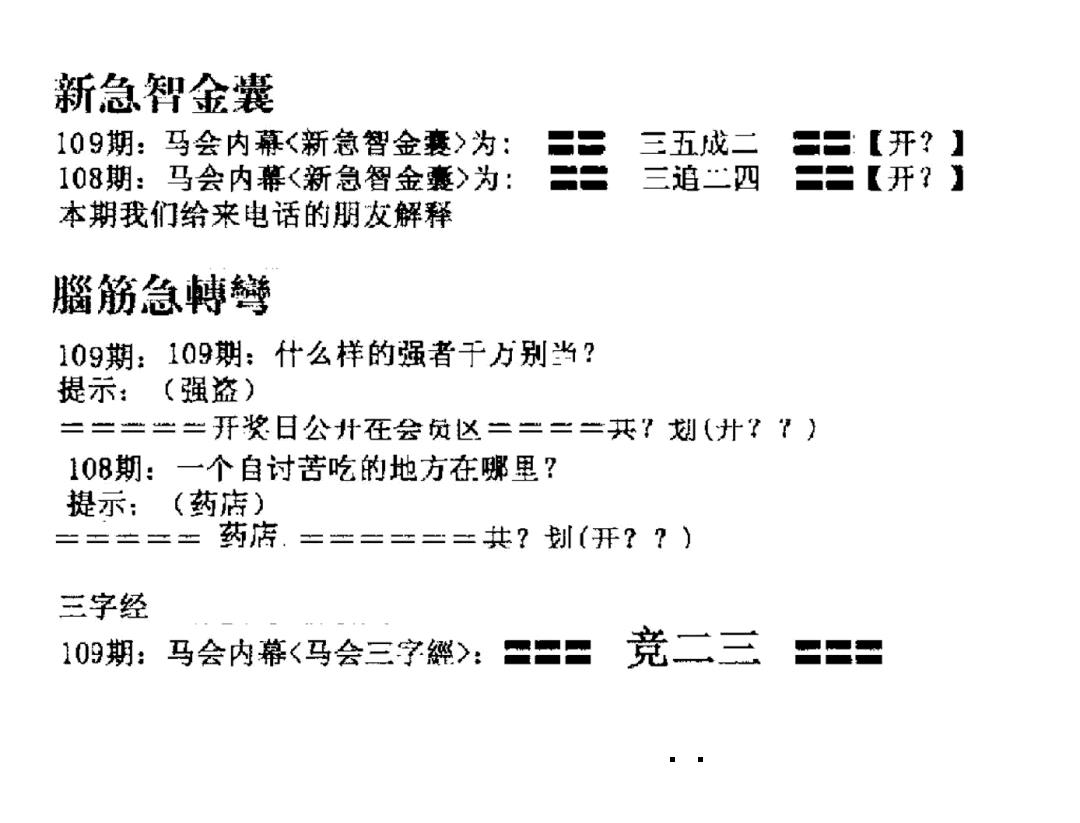 新急智金囊 第109期