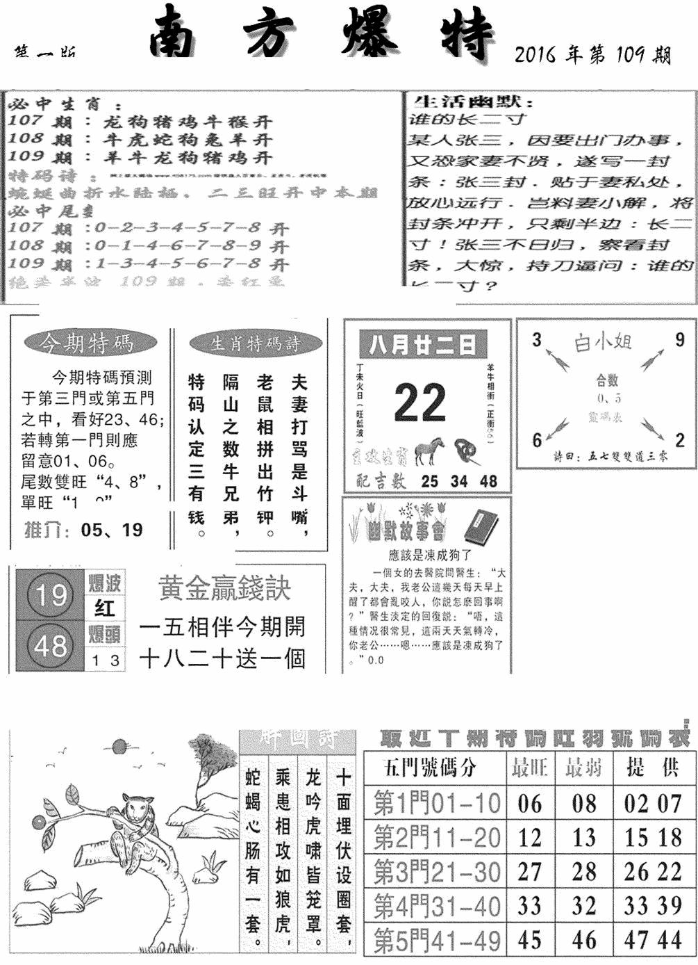 南方爆特A(新图) 第109期