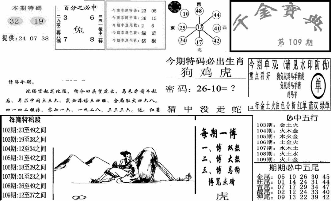 千金宝典(新图) 第109期