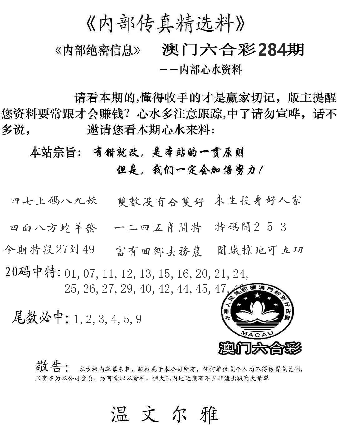 内部传真精选料 第284期